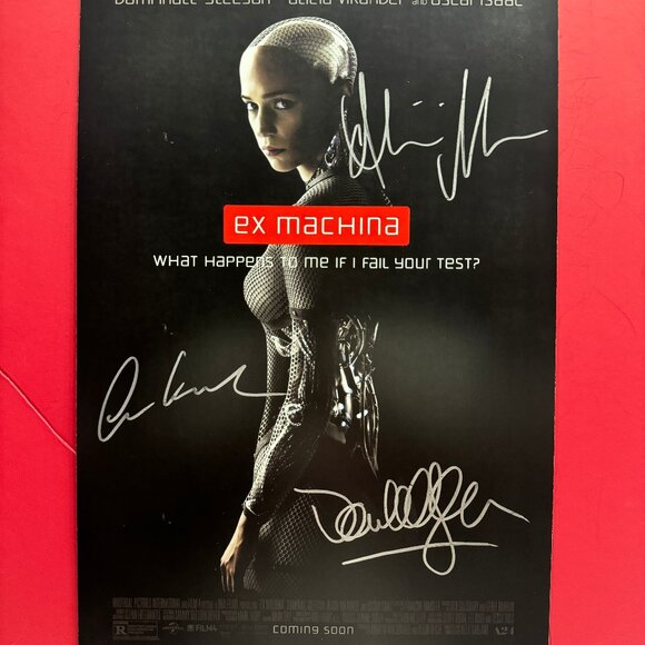 HAND SIGNED EX MACHINA Movie Poster by 3 Cast AUTHENTICATED…